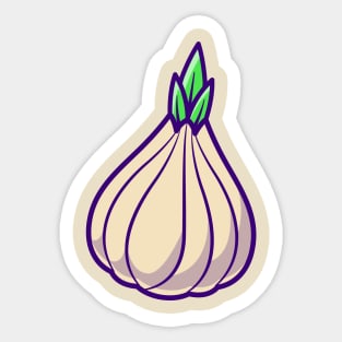 Garlic Vegetable Cartoon Sticker